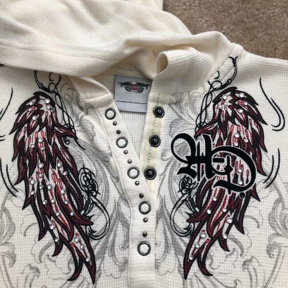 🔥🔥Harley-Davidson long sleeve thermal with rhinestones - Picture 5 of 9